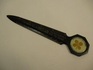 Vintage Letter Opener Ann Arbor Michigan Tile Porcelain Co Genuine 4 Leaf Clover - Picture 1 of 7