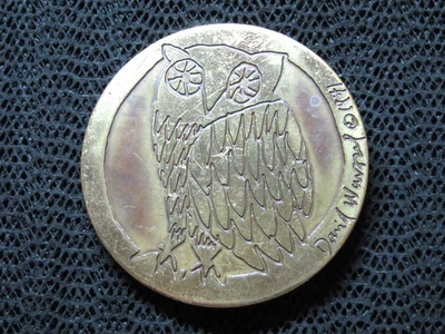 RESUMEN HEBILLA DE CINTURÓN DE BÚHO HIPPIE! ¡VINTAGE! ¡MUY RARO! ¡ADVERTENCIA DAVID! 1971! ITALIA Foto 1 de 4