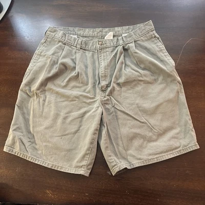 Pantalones Cortos Chinos Plisados Cabeza de Pato De Colección Hombres 38 Verde Marrón  Foto 1 de 4