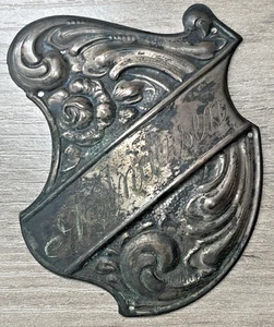 Antik 830er Silber monogrammiert A. Andersen norwegisches Familienwappen Namensschild Lg - Bild 1 von 9