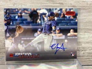 Jonathan Aranda 2023 Topps Stadium Club #196 AUTO Rosso /50! Raggi Rookie (RC) - Foto 1 di 2