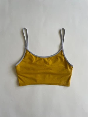 Blusa de natação OOKIOH cropped corda amarela + branca colorblock anos 90 Y2K XS - Imagem 1 de 4