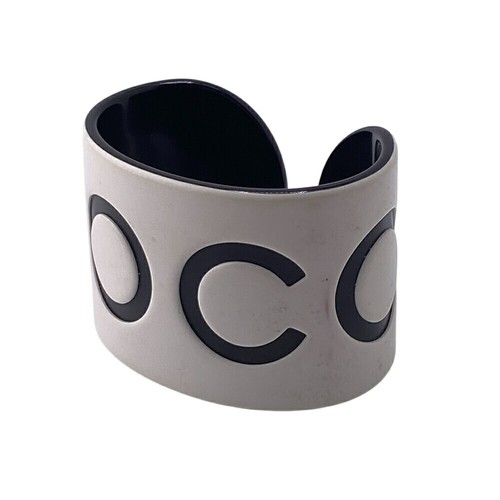 Y0713 Chanel Coco Bracciale Bracciale Braccialetto Grande Bianco Donna Nuovo