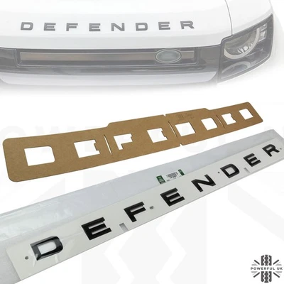 Scritta cofano originale Narvik nero lucido Land Rover DEFENDER 2020 anteriore L663 - Immagine 1 di 4