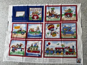 Libro in tessuto Bears on the Go vintage 2004 taglio e cucito pannello di Cranston - Foto 1 di 6