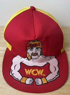 Sombrero de colección Hulk Hogan Campeonato Mundial de Lucha Libre WCW bordado espalda a presión Foto 1 de 4