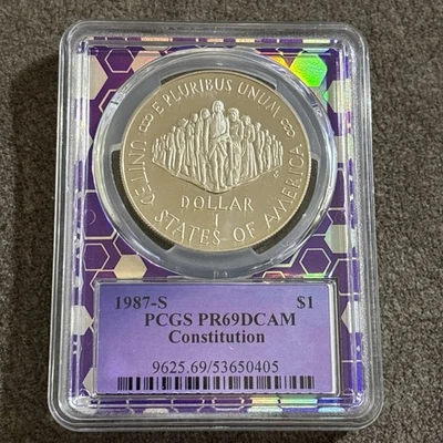 Stocking Stuffer 1987-S Constitution Commemorative Silver Dollar PCGS PR69DCAM   - Image 1 of 4