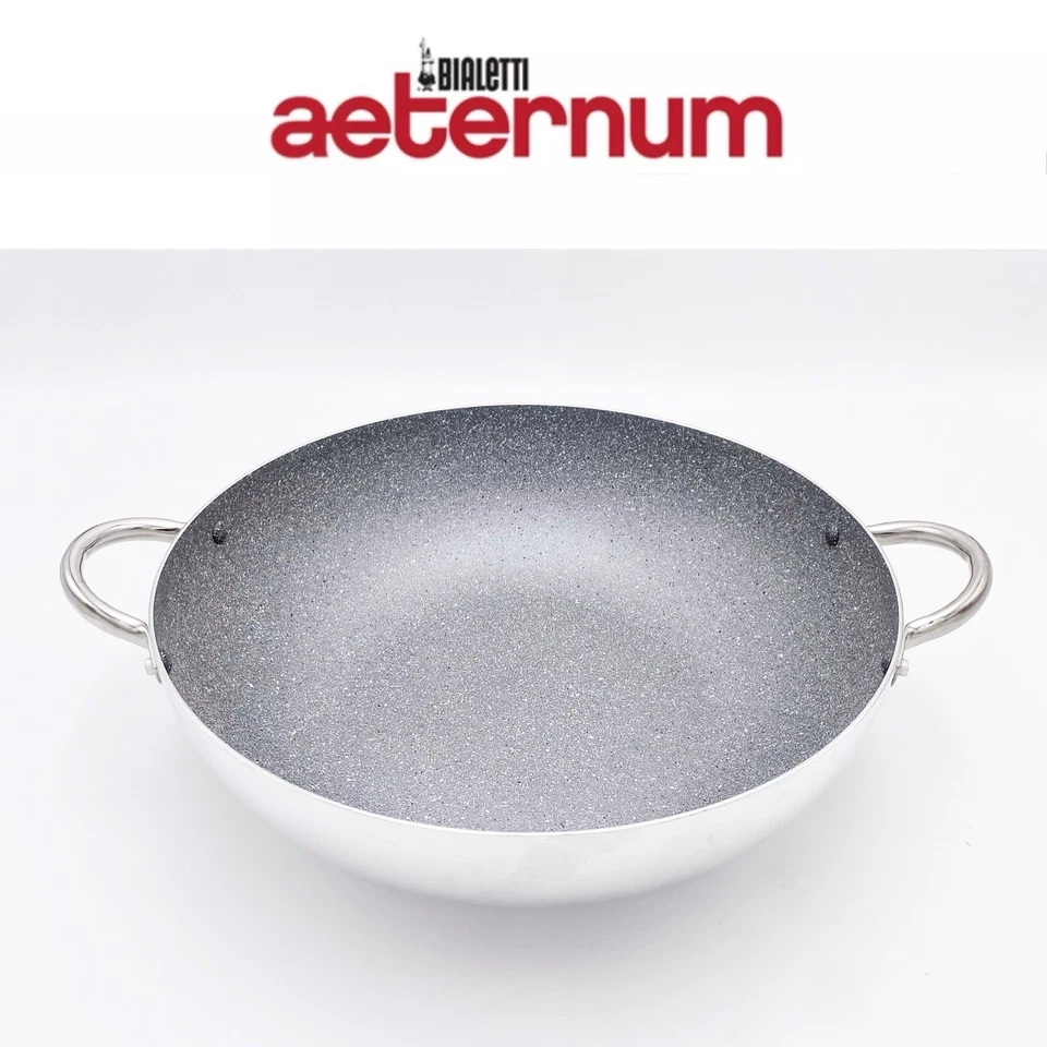 Aeternum Bialetti Wok Saltapasta 36cm 2 Manici Induzione Antiaderente Pietra - Immagine 1 di 4