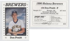 1990 Sport Pro Helena Brewers Donald Pruitt #20