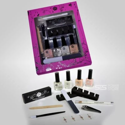 BRICONTI Maniküre Pediküre French Manicure Set Nagellack Nagelweiß Schablonen 112 Teile