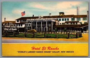 Postcard Gallup NM c1940s Hotel El Rancho Roadside Route 66 Still Active - Picture 1 of 2