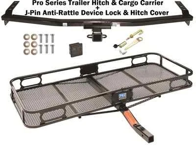 TRAILER HITCH FITS 03-08 HONDA PILOT + CARGO BASKET CARRIER + SILENT HITCH PIN - Image 1 of 4