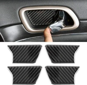 Inner Door Handle Bowl Decor Sticker for Jeep Grand Cherokee 2011+ Carbon Fiber - Bild 1 von 6