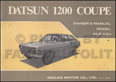1971 Datsun 1200 Coupe Proprietari Manuale Originale OEM Utente Guida Libro B110 - Immagine 1 di 2