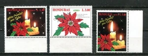 HONDURAS 1996, CHRISTMAS, FLOWERS, POINSETTIA, CANDELS, Scott C977-C979, MNH - Picture 1 of 1