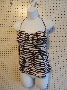 Damen Mossimo Tankini Badeanzug Oberteil - Small - braun und weiß - Bild 1 von 2