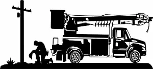 Lineman Electrician Wireman Kneeling Praying Car Boom Truck Vinyl Decal Sticker - Picture 1 of 2