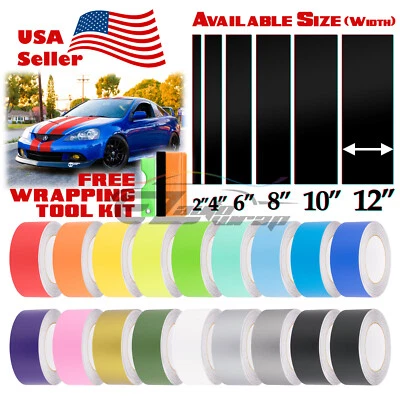 Matte Color Racing Stripes Vinyl Wrap Decals For Acura RSX Stripe 10FT / 20FT - Image 1 of 4