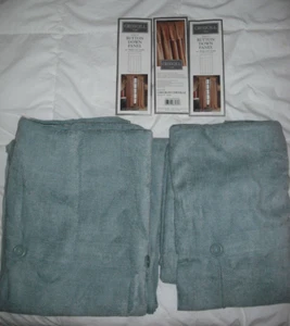 Croscill Peacock Blue Green Chenille 44x84 Curtain Panels Pair New Open Package - Picture 1 of 3