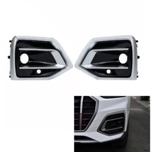 For Audi Q5 2021-2024 Front Bumper Fog Light Cover Grille Trim W/ Chrome 2Pcs - Picture 1 of 11