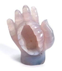 Geoda Natural Ágata Cuarzo Cristal 4.9" Tallado Mano de la Vida Power Talla - Imagen 1 de 8