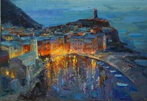 Italy landscape painting Original artwork Oil on canvas by S Chernyakovsky - Picture 1 of 18