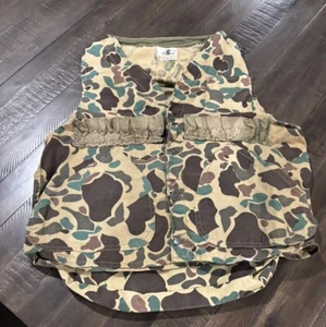Vintage Black Sheep Vest M Camouflage Japan Hunting Game Pocket Frogskin - Picture 1 of 8