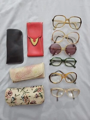 Lot of Vintage 70s Womens Eyeglasses Frames Two Tone Oversize Octagon Safilo 80s - Image 1 of 4