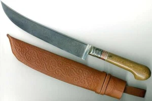 CUCHILLO UZBEKO NACIONAL HQ PCHAK PICHOK MADERA HECHA A MANO con MANGO DE CUPRONÍQUEL (536) - Imagen 1 de 5