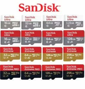 SanDisk Micro SD Card Ultra / Extreme Memory Card 16GB 8GB 32GB 64GB 128GB 256GB - Picture 1 of 88