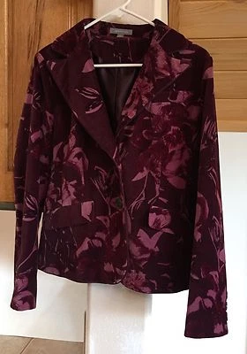 Ann Taylor размер 6 бархата с подкладкой блейзер куртка фиолетовый цветочный длинным рукавом - Изображение 1 из 4