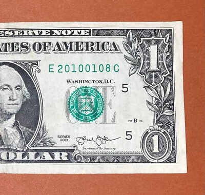 2010 January 8 (E 20100108 C) Birthday Note $1 One Dollar Bill - Image 1 of 3