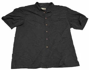 Havana Jacks Cafe Xtra Large Black Silk Men's Short Sleeve Button Up Shirt - Picture 1 of 6