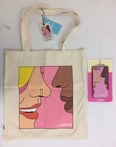 Pull & Bear Women''s Tote Bag / iPhone Case Bundle Cream Sex Education Used F1 - Picture 1 of 13