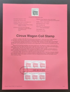 5c Circus Wagon 1992 SOUVENIR PAGE SCOTT # 2452B SP880A - Picture 1 of 1