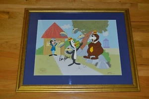 Tennessee Tuxedo Don Adams / Peter Piech Signed Framed Animation Cell w/ BGS LOA - Picture 1 of 17