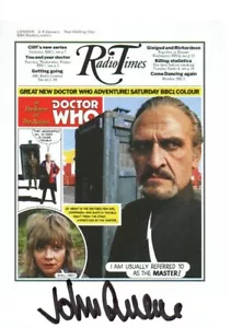Doctor Who Autogramm: JOHN LEVENE original signierte "Radio Times" A6 Kunstkarte - Bild 1 von 1