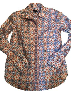 Talbots rot weiß & blau leichtes Baumwoll Langarm Hemd mit Knopfleiste XS - Bild 1 von 4