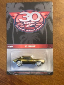 "NICE CARD" 2016 Hot Wheels 30th Convention 67 GOLD Camaro #1154 of 2600 - Picture 1 of 10