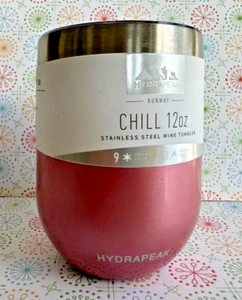 HYDRAPEAK CHILL 12OZ INSULATED STAINLESS STEEL WINE TUMBLER WITH LID - NEW - Picture 1 of 10