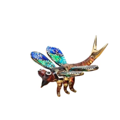 Dragonfly Hand Blown Art Glass Ornament Insect Figurine Decor Best Gift - Image 1 of 4