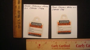 Lote (2) Raro - ETIQUETA DE CAMBIO DE ACEITE DE MOTOR JOHNSON - Motor de barco vintage - Imagen 1 de 5