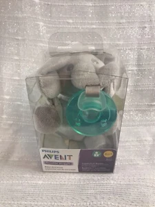 Philips Avent Soothie Snuggle 0m+  Pacifier & Soother Elephant Plush Toy NEW - Picture 1 of 12