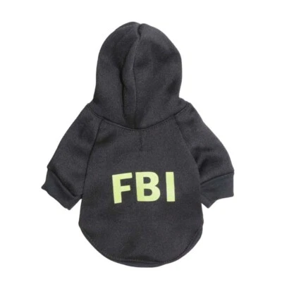Perro Negro Fbi Cachorro Ropa Camiseta Abrigo Chaleco Top Cálido Gorro Trajes De - Imagen 1 de 4