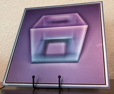 Ronald Davis Original Pixel Dust On Aluminum Modern Signed Artwork Cube 12” Art - Image 1 of 4
