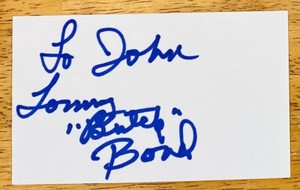 Tommy Butch Bond Signed Autographed 3x5 Index Card Little Rascals Superman