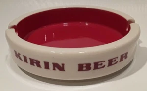 Vintage Kirin Bier Keramik Werbung Aschenbecher Rot & Weiß Sakura Made in Japan - Bild 1 von 5
