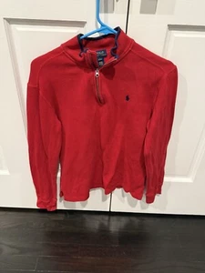 Polo Ralph Lauren Quarter Zip Sweater Boys L (14-16) Red - Picture 1 of 3