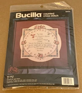 Bucilla Floral Mother to Child - You Are My Poem / Masterpiece Cross Stitch Kit - Picture 1 of 2