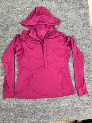 Sudadera con capucha de nailon/spandex rosa de manga larga talla L Athleta para mujer Foto 1 de 4